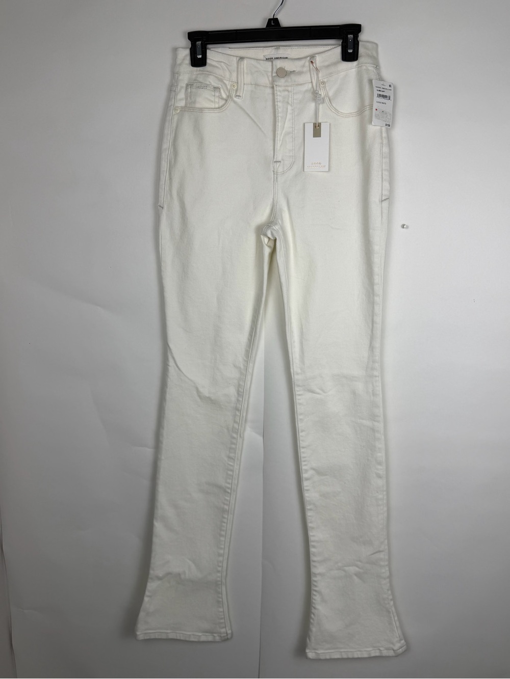 GOOD AMERICAN Good Legs Micro Boot Jeans Cloud Ivory 6/28 NWT Extra Long 36"